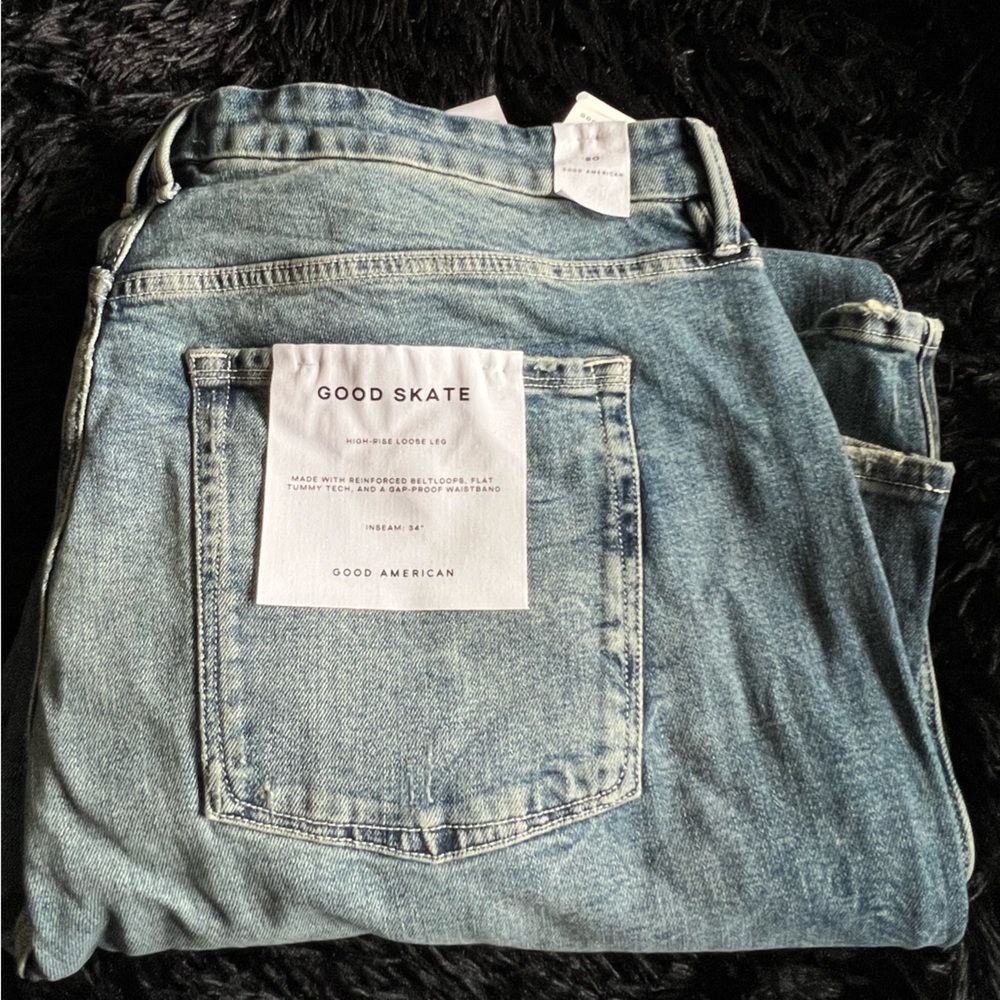 Good American Good Skate Wide-Legged Jeans - Picture 3 of 5